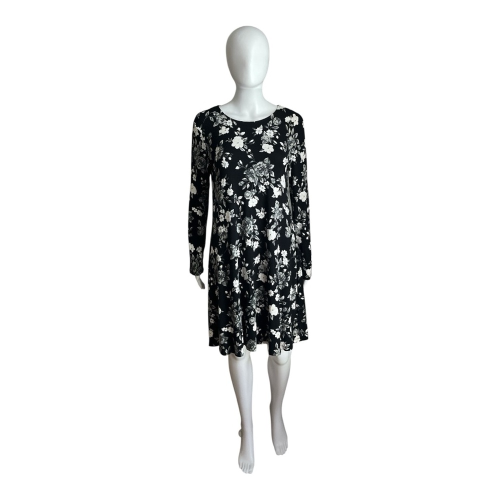Old Navy Floral Black and White Women's Dress Size M